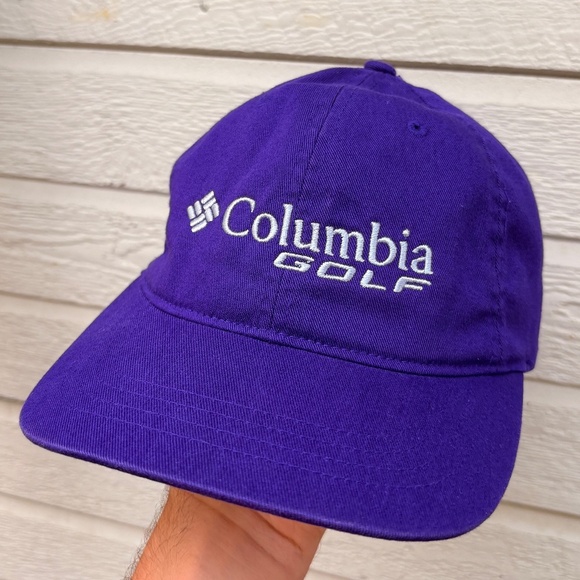 vintage COLUMBIA GOLF Purple Dad hat baseball hat strapback embroided cap - Picture 1 of 7